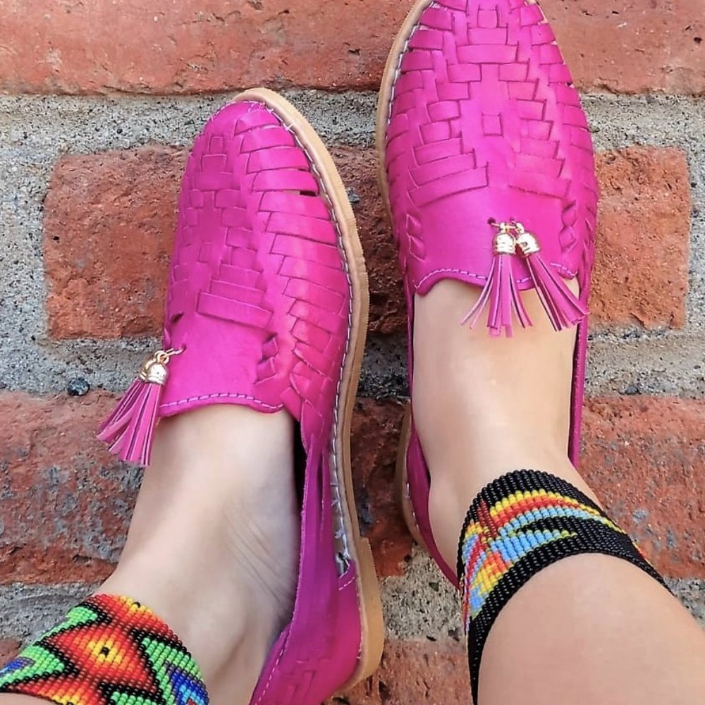 Huarache Sandals Fuchsia/Rosa Mexicano